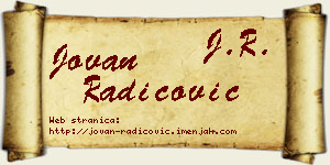 Jovan Radicović vizit kartica